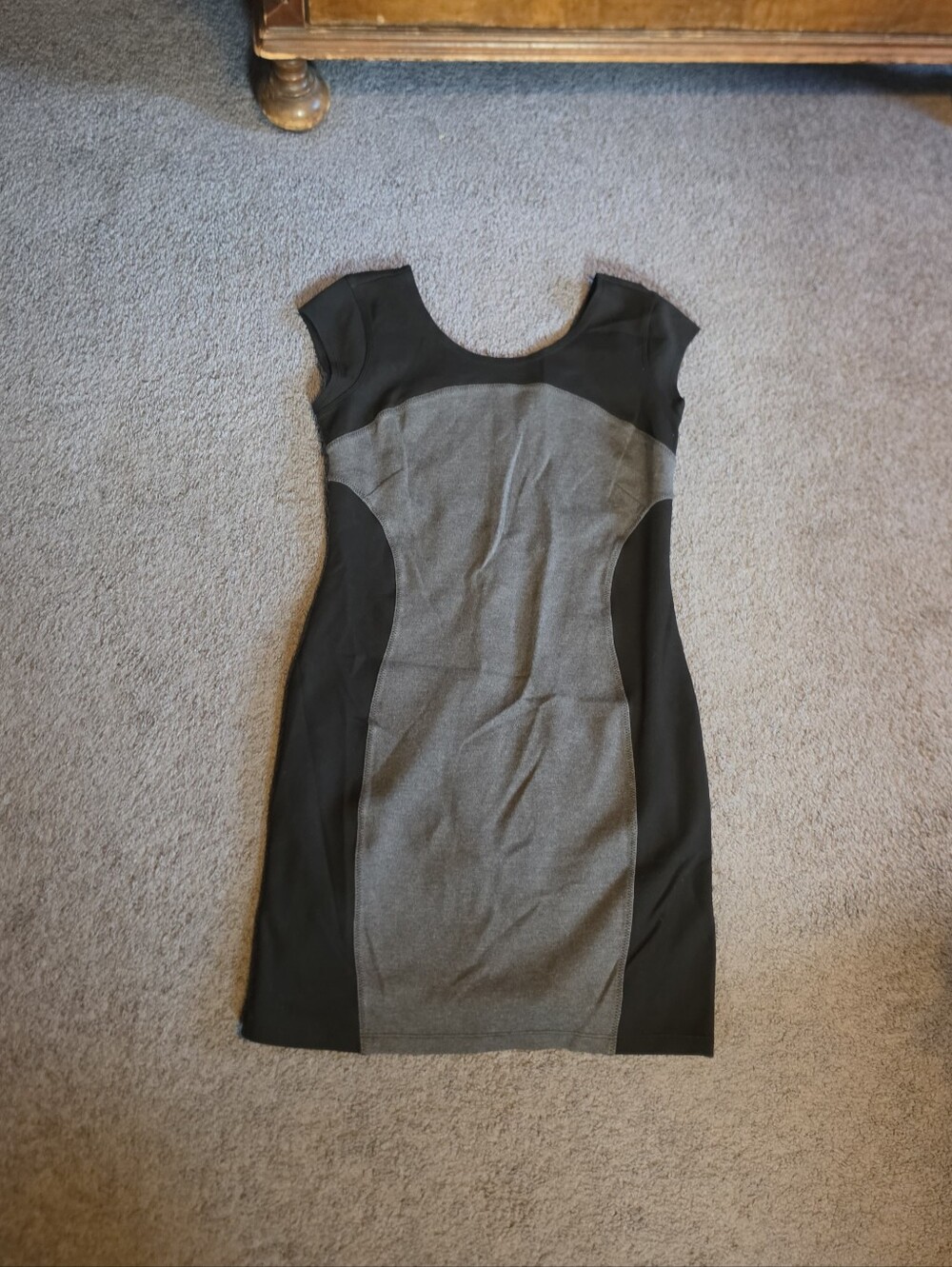 Athleta Ella Dress Color Block Mini Dress Size Small Black & Gray